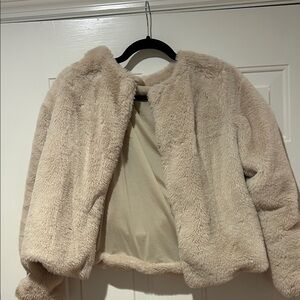 H&M Beige Faux Fur Collar